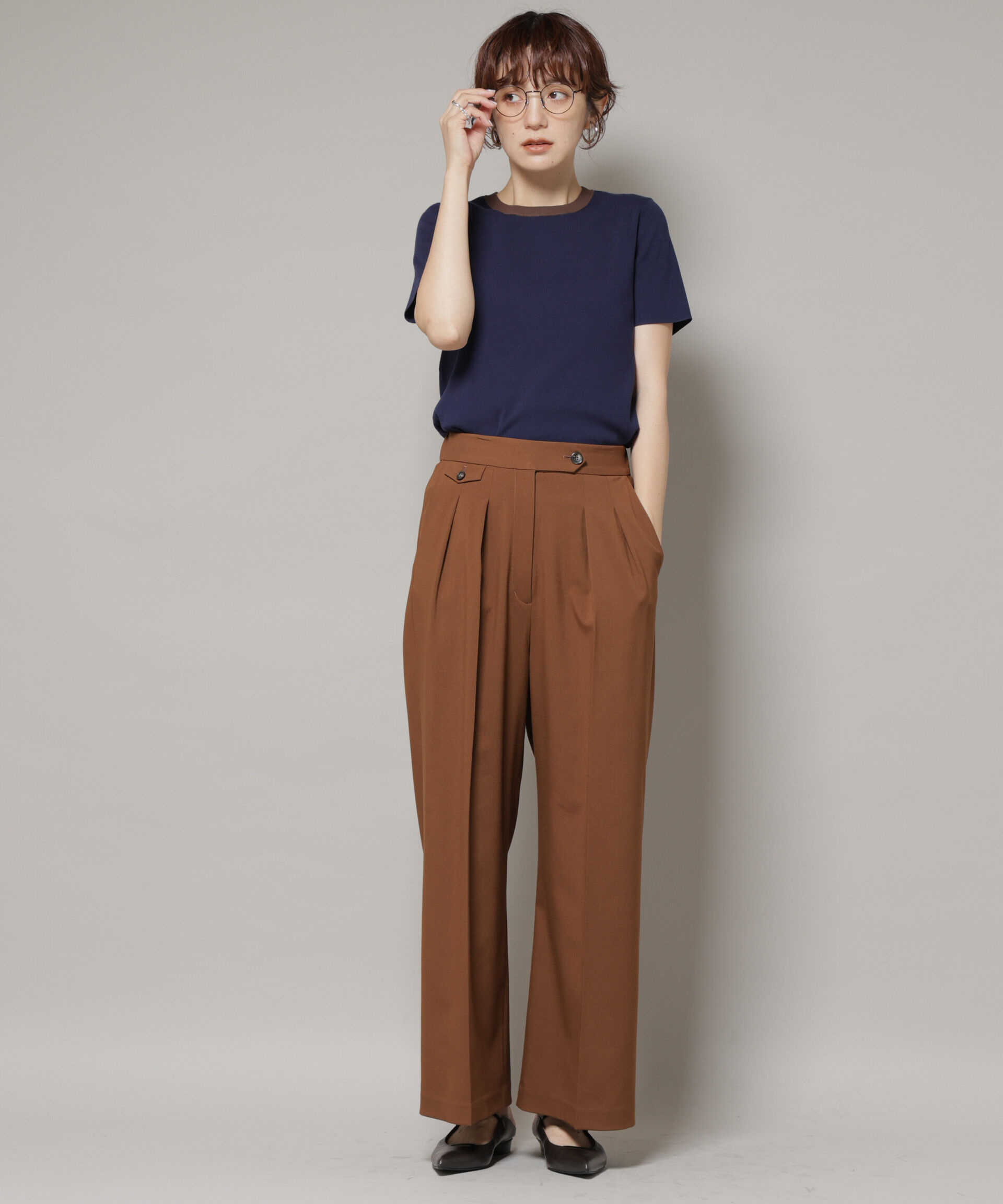 nano･universe「コンパクト総針ニットトップス」|ニット・セーター|