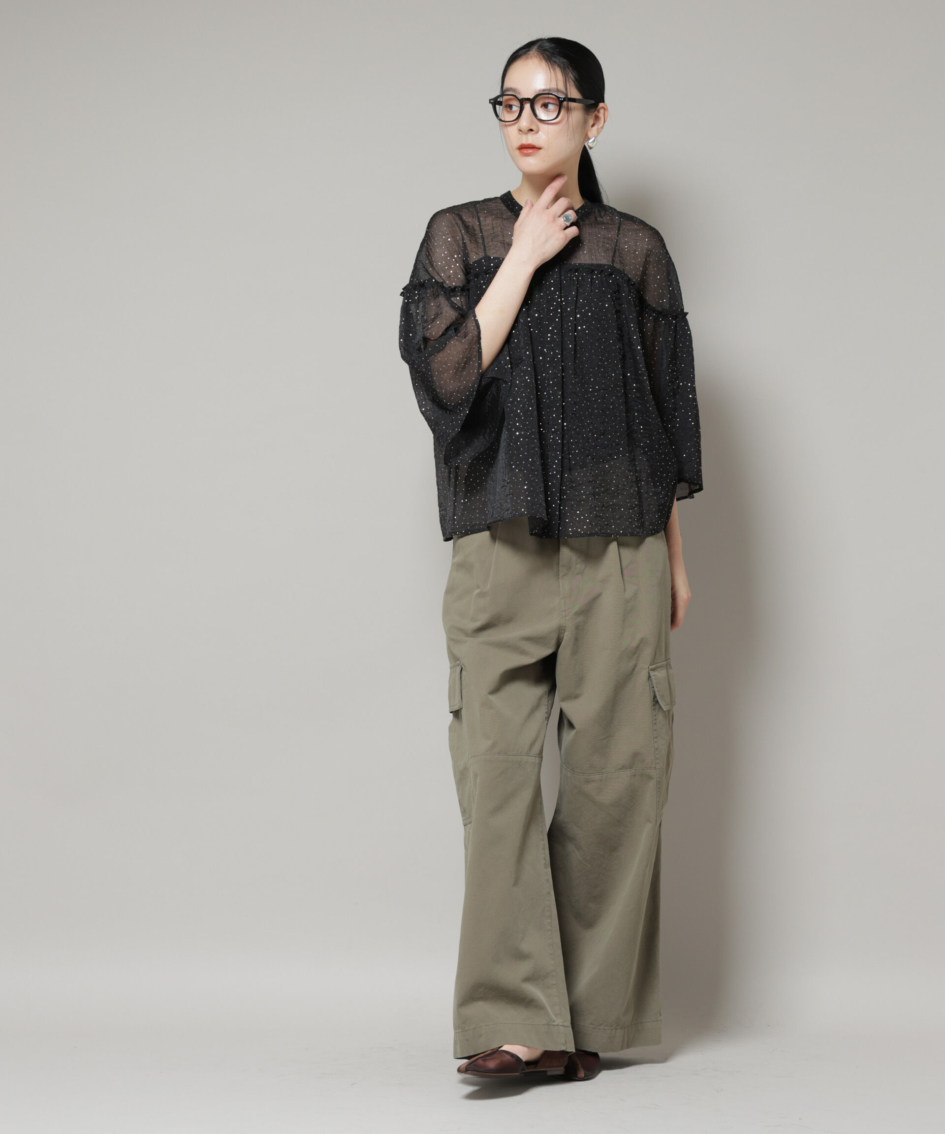 nano･universe「サイドポケットワイドチノパンツ」|チノ|