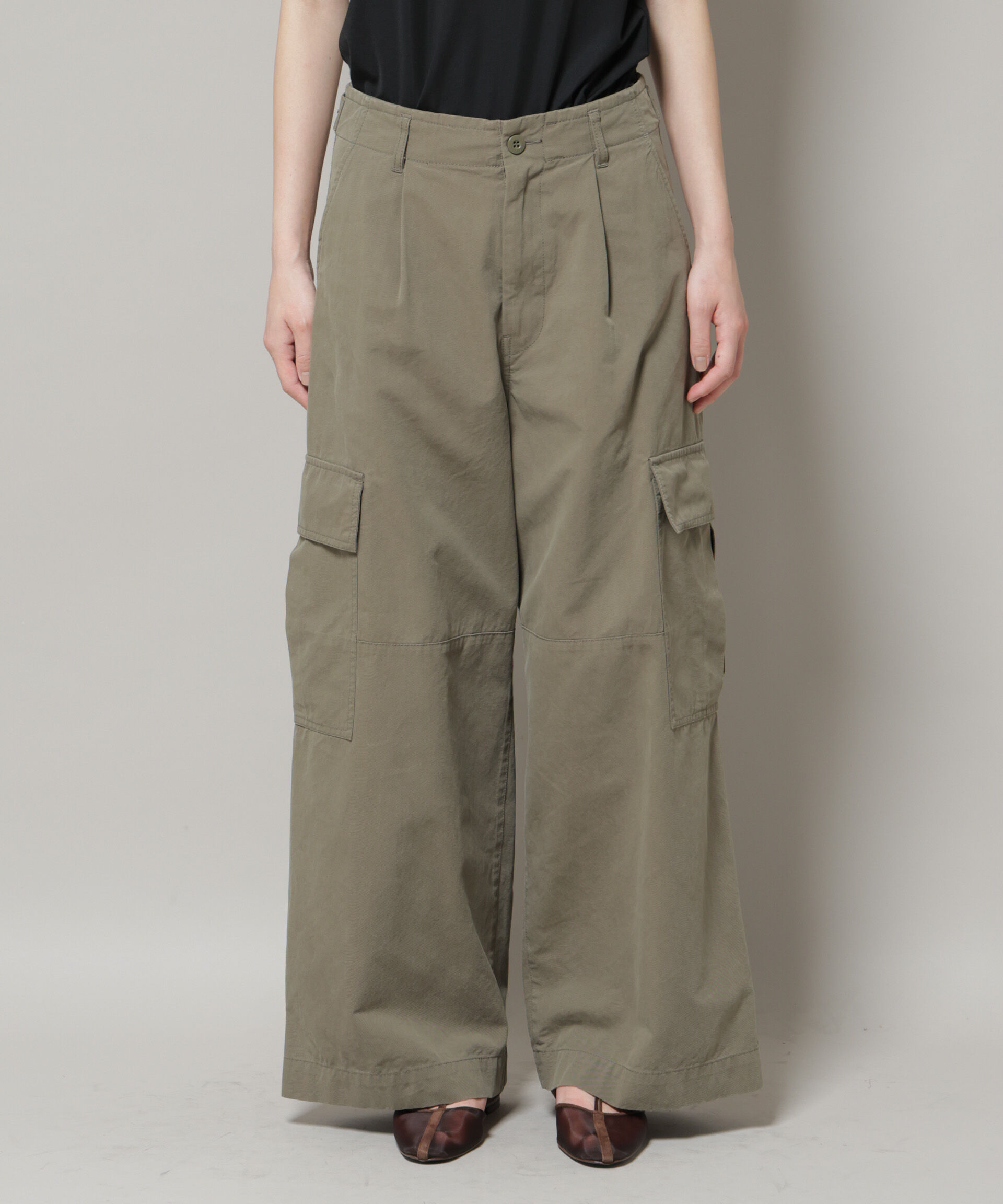 nano･universe「サイドポケットワイドチノパンツ」|チノ|