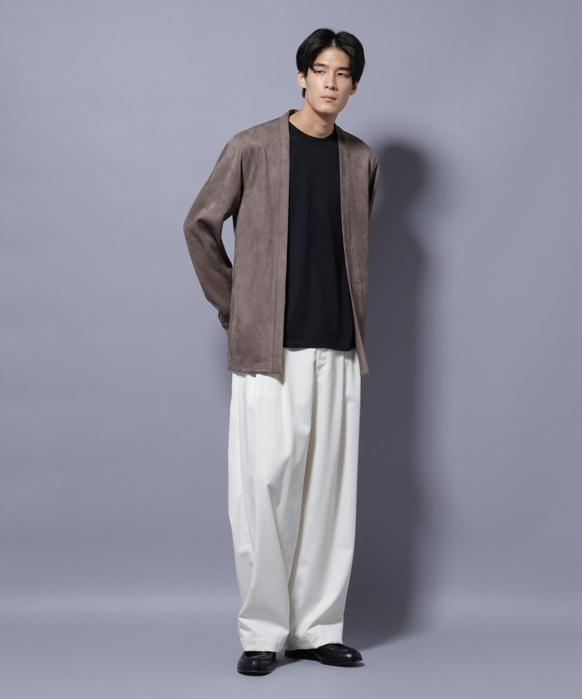 nano･universe「フェイクスエードトッパーカーディガン」|Tシャツ・カットソー|