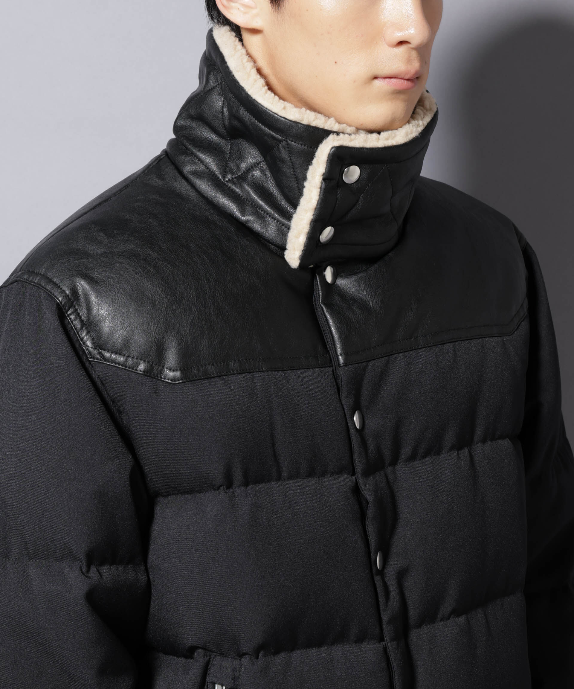 nano･universe「「西川ダウン(R)」ボアカラーサージショートダウン」|ダウン|