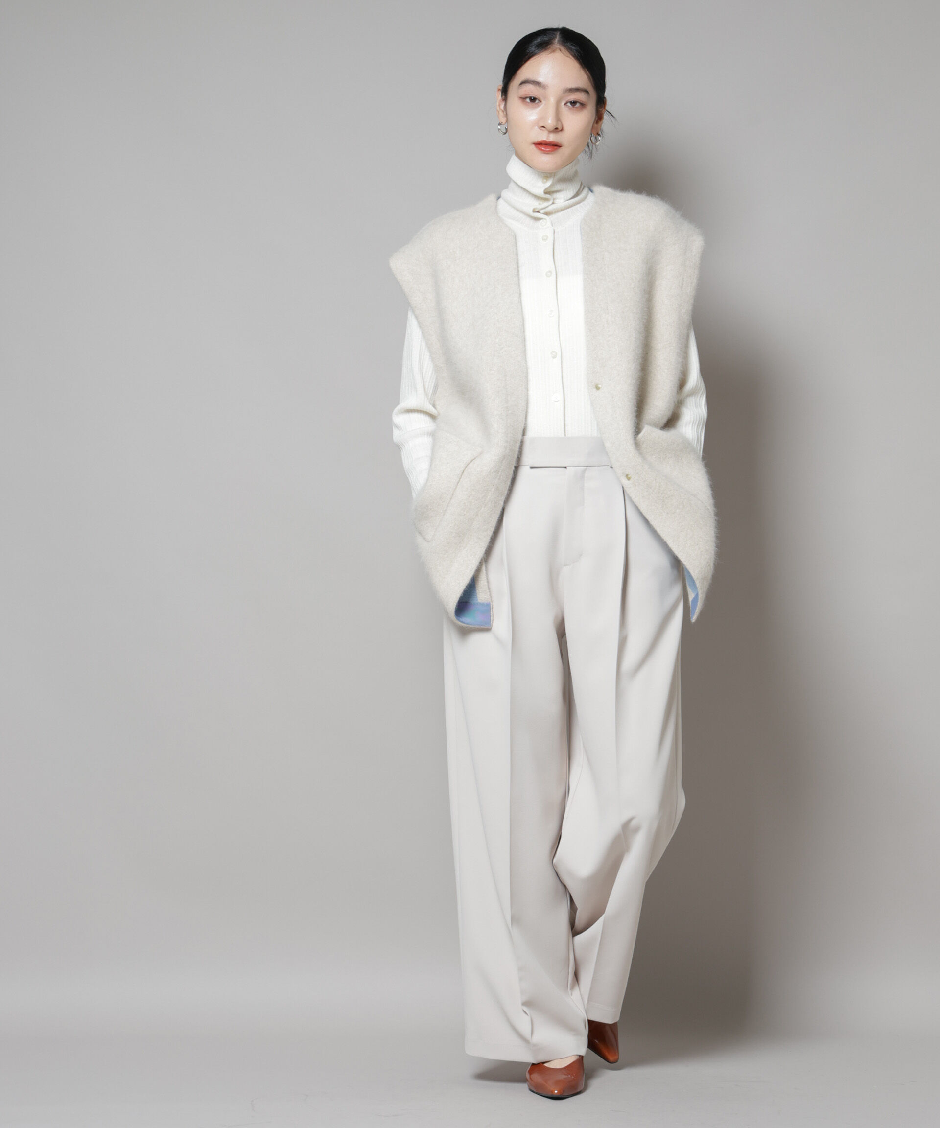 nano･universe「ウォッシャブルフォックスリバーニットジレ」|ニット・セーター|