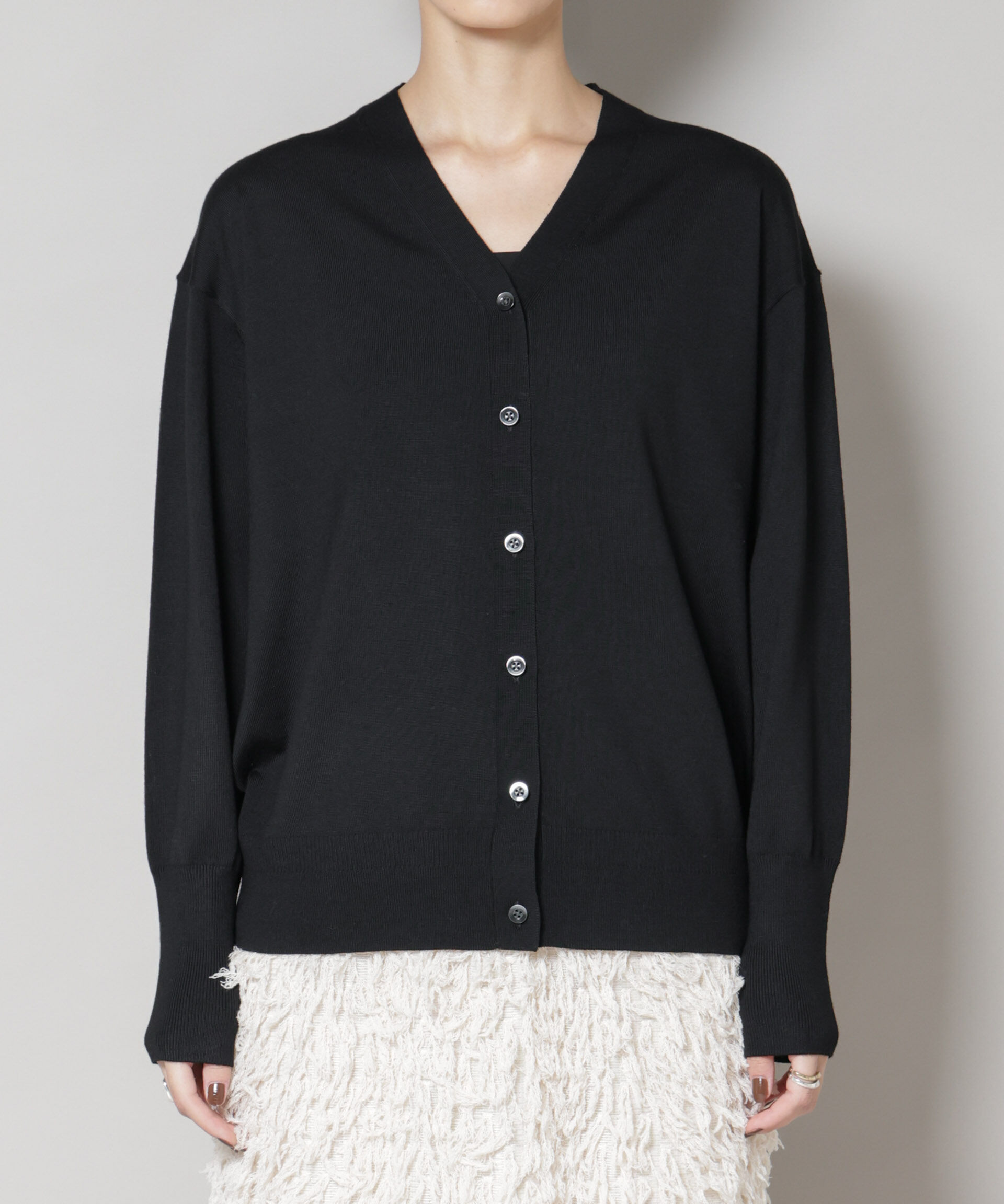 nano･universe「毛玉レスニット2wayカシュクールカーディガン」|ニット・セーター|