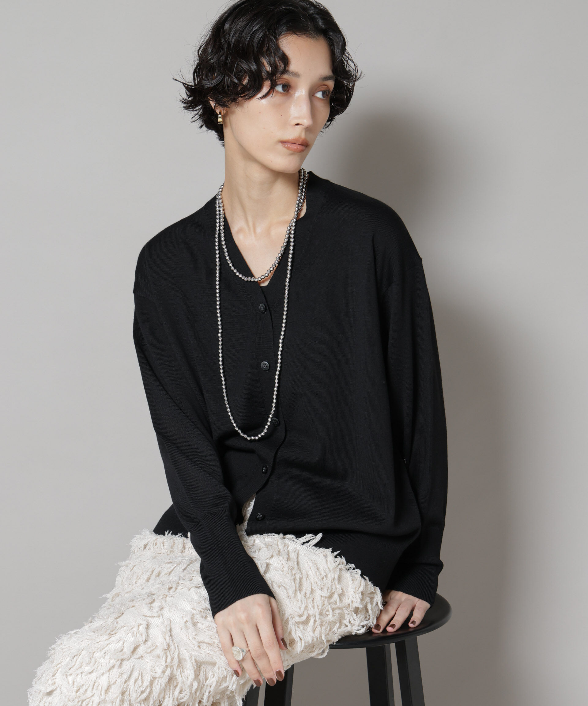 nano･universe「毛玉レスニット2wayカシュクールカーディガン」|ニット・セーター|