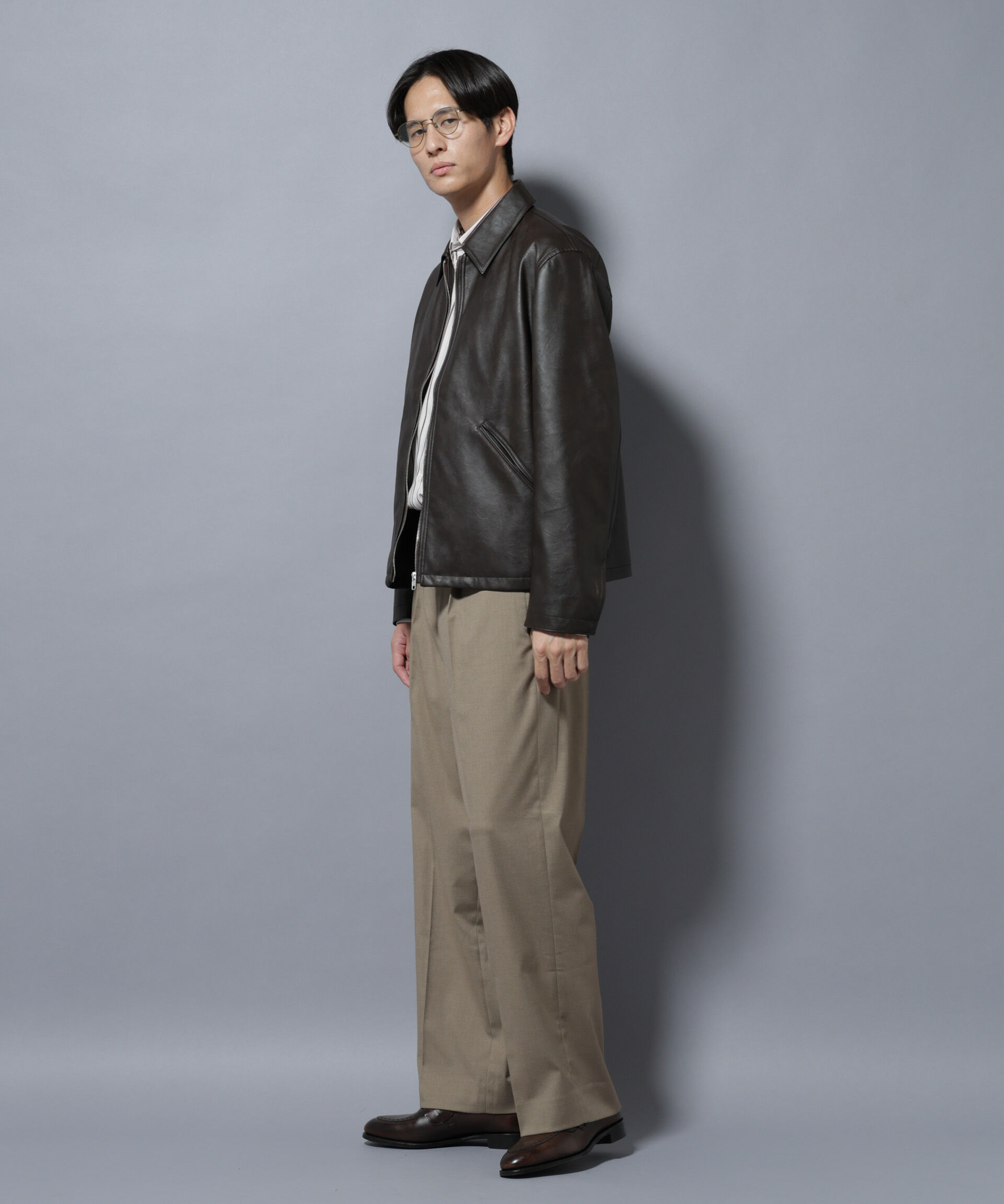 nano･universe「DELEGANTEエアリーサキソニー/CHK/ST ストレートFITパンツ(セットアップ可)」|チノ|