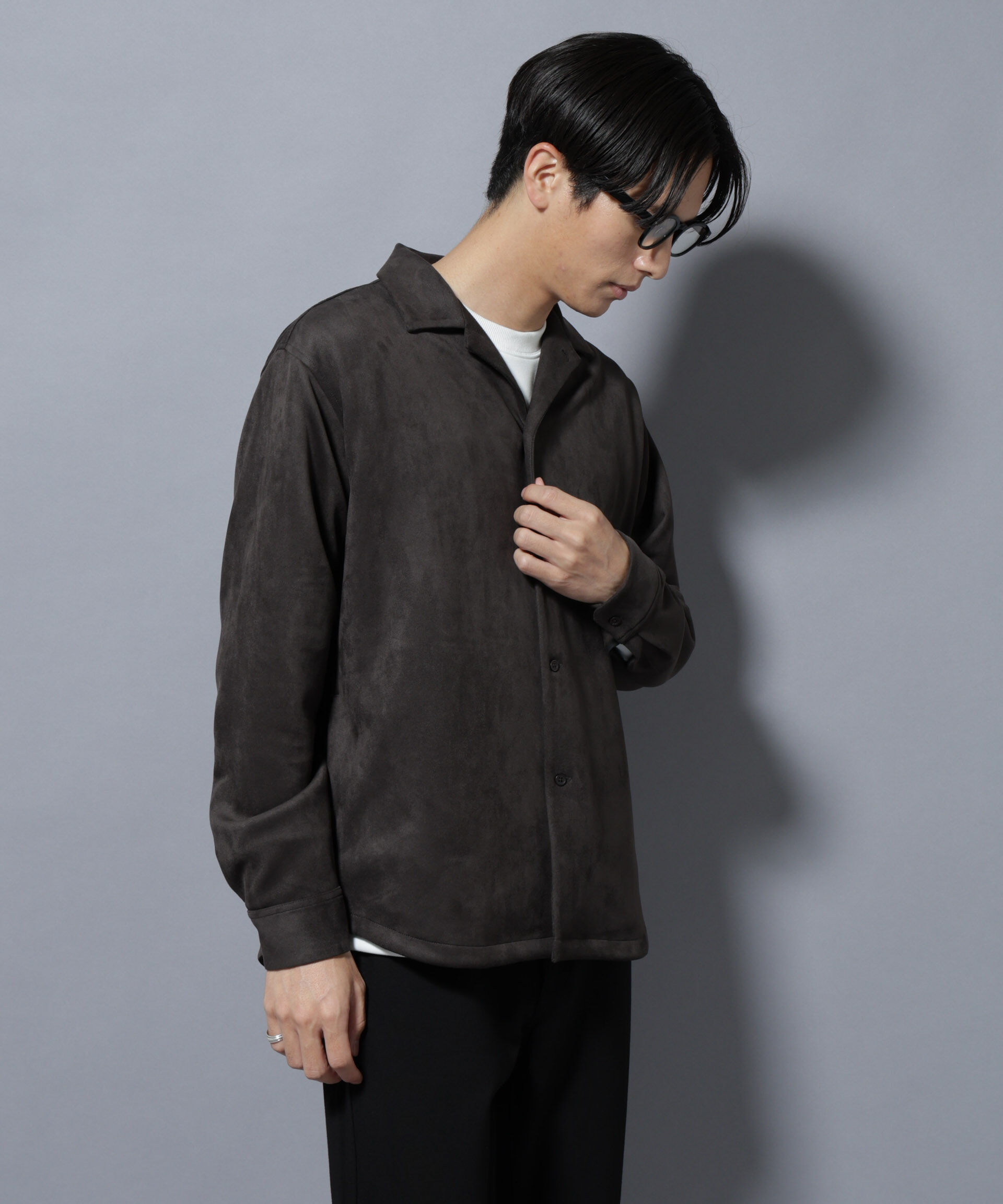 nano･universe「フェイクスエードシャツ 長袖」|シャツ・ブラウス|