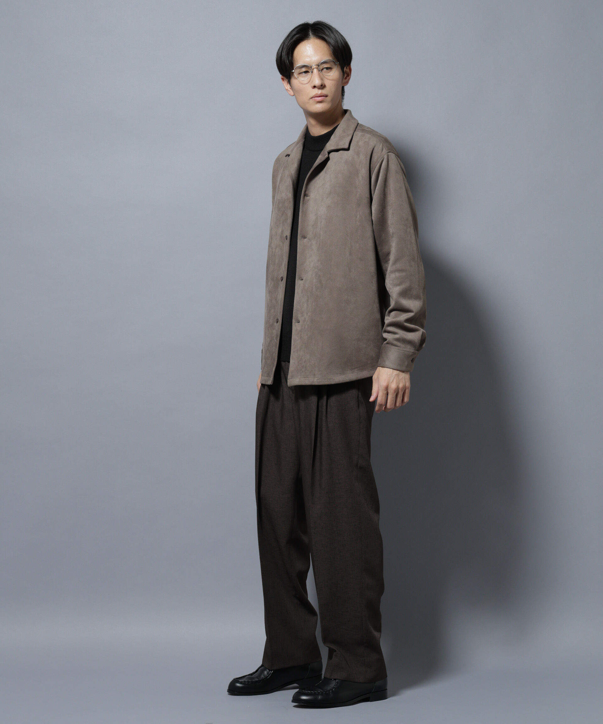 nano･universe「フェイクスエードシャツ 長袖」|シャツ・ブラウス|