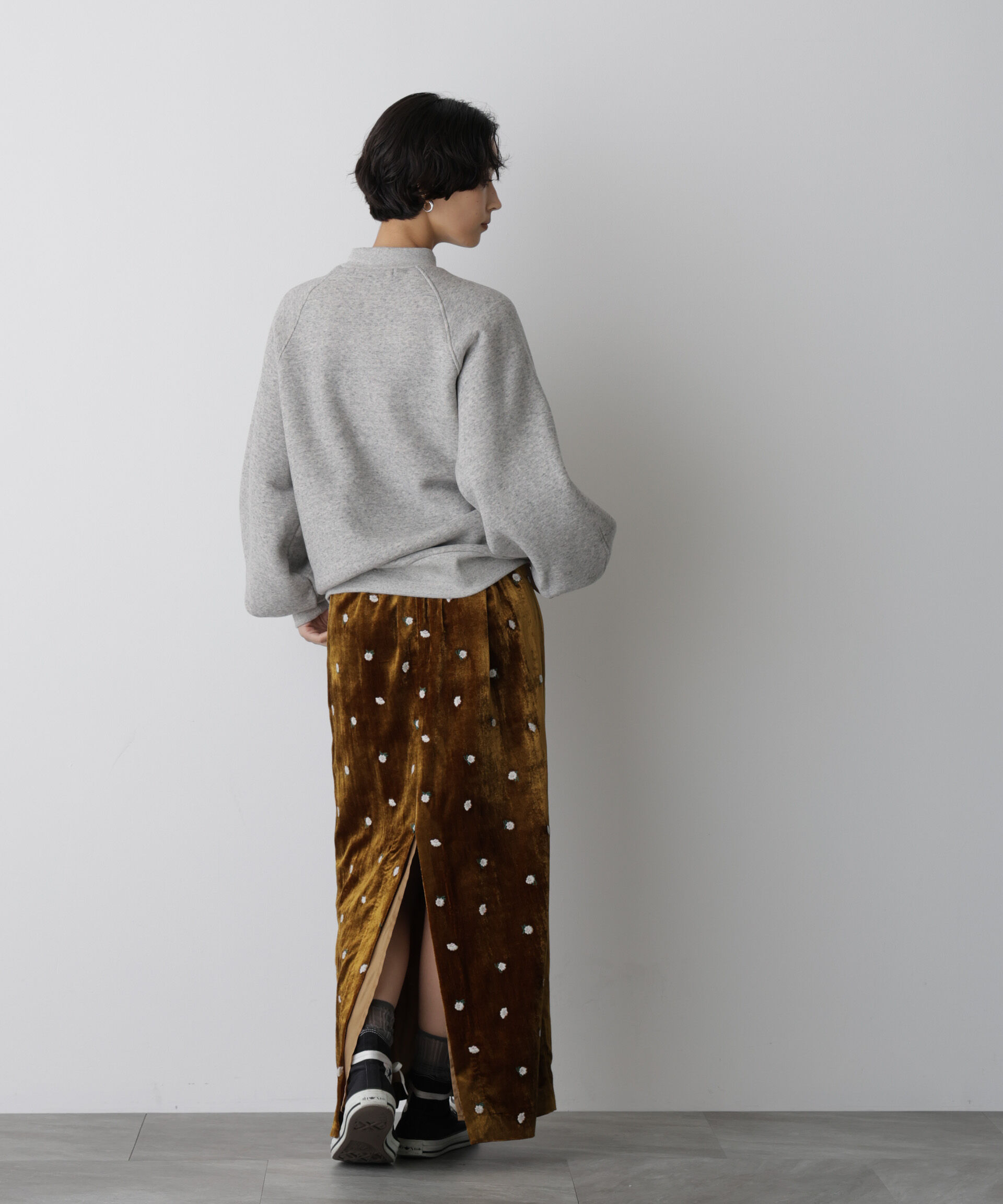  「「STEVELOUR」ベロアブルームロングスカート(セットアップ可)」|スカート|