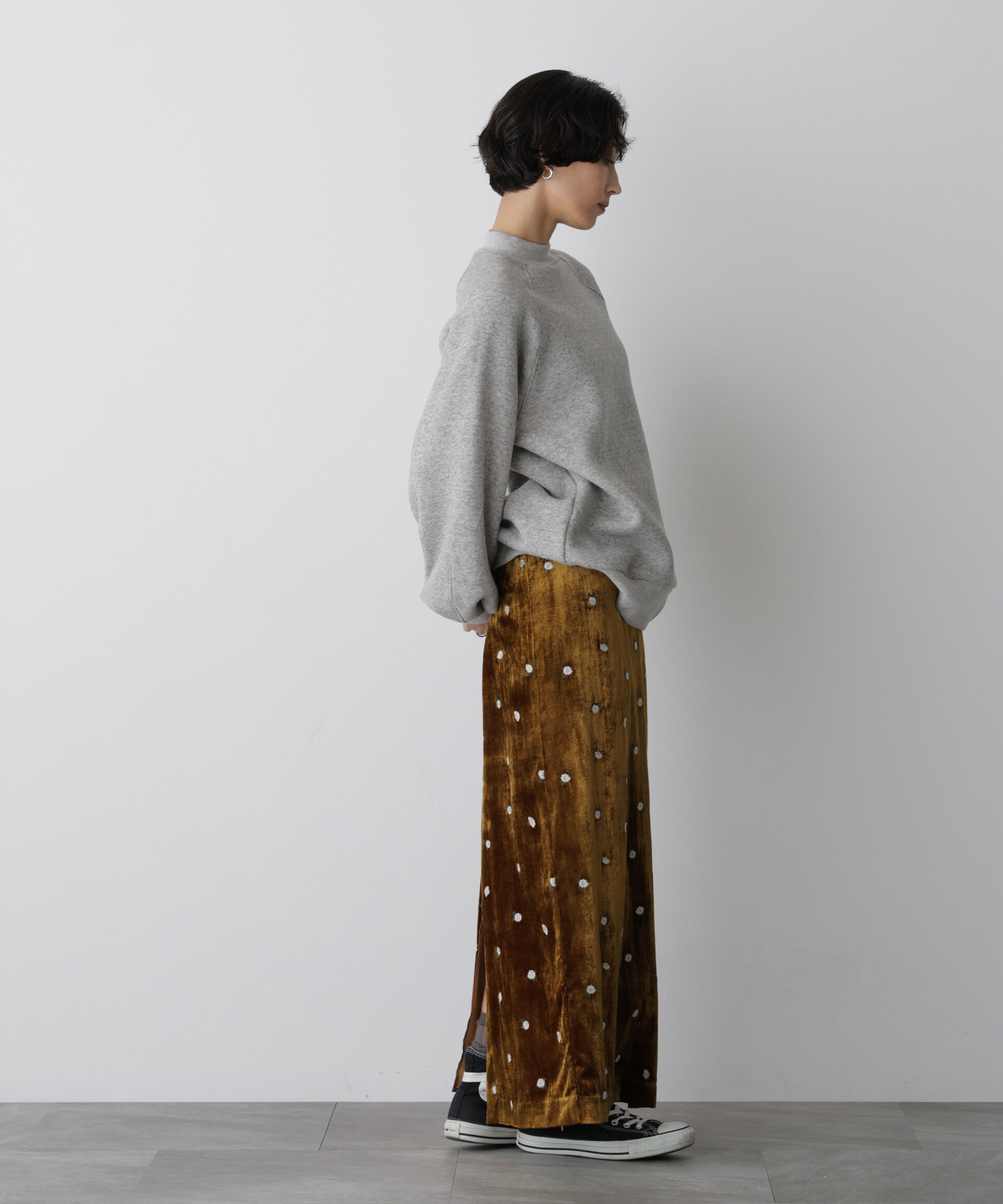  「「STEVELOUR」ベロアブルームロングスカート(セットアップ可)」|スカート|