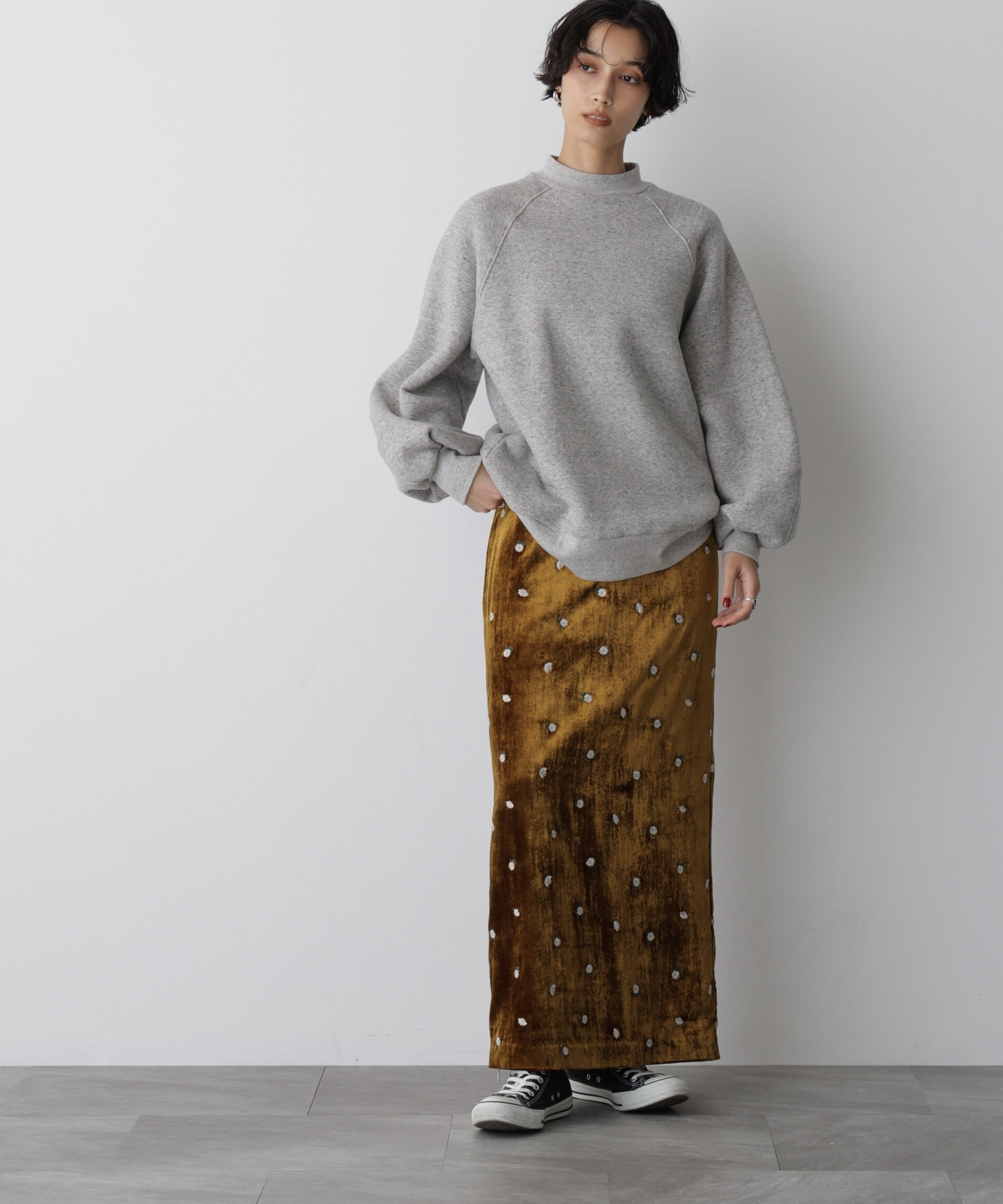  「「STEVELOUR」ベロアブルームロングスカート(セットアップ可)」|スカート|