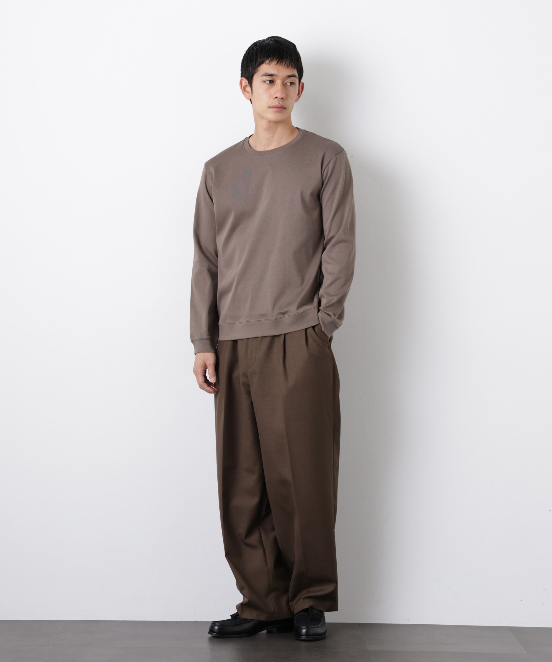 nano･universe「「FORMAL JERSEY」クルーネックカットソー長袖」|Tシャツ・カットソー|