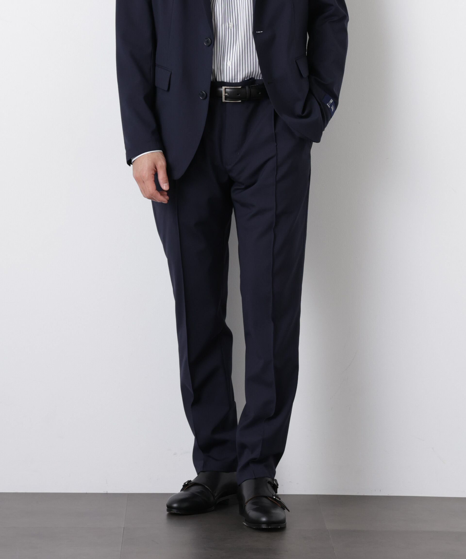 nano･universe「｢DamerinoSelect｣JAPANfabricウールストレッチパンツ（セットアップ可）」|スーツ|ネイビー