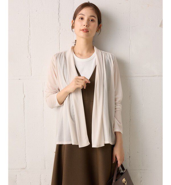 組曲「【WEB限定】シアーツイルジャージーショート カーディガン」|カーディガン|ピンク系