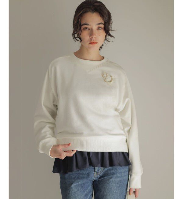 組曲「フリルシャツコンビ ロングTシャツ」|Tシャツ・カットソー|