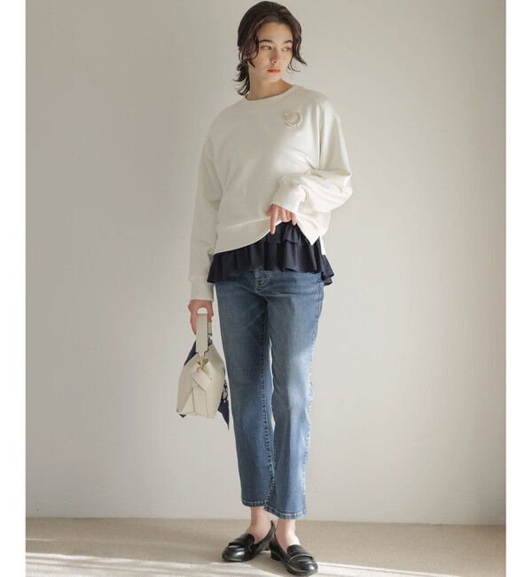 組曲「フリルシャツコンビ ロングTシャツ」|Tシャツ・カットソー|