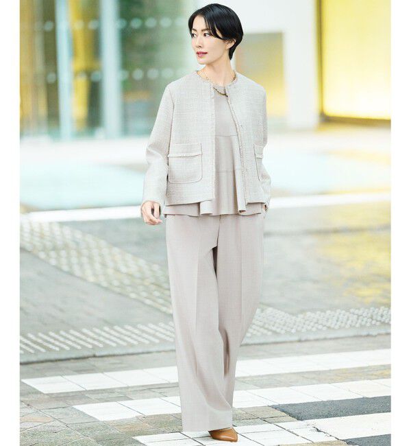 自由区「【SHIHOさん着用】ソフトウールブレンドペプラム ブラウス」|シャツ・ブラウス|