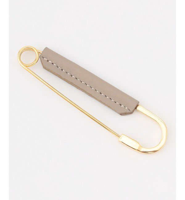 23区「レザー巻 キルトピン」|ブローチ・コサージュ|