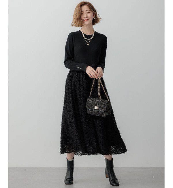 23区「【滝沢眞規子さん着用/一部店舗限定/洗える】ニットコンビジャカード ワンピース」|ワンピース|