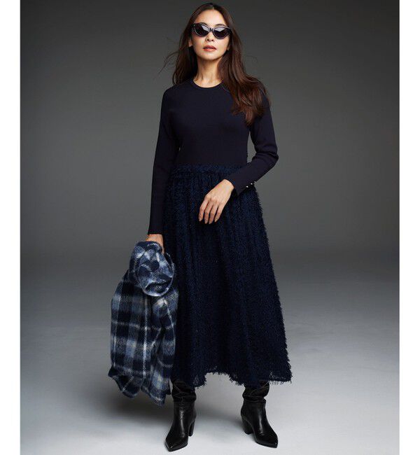 23区「【滝沢眞規子さん着用/一部店舗限定/洗える】ニットコンビジャカード ワンピース」|ワンピース|