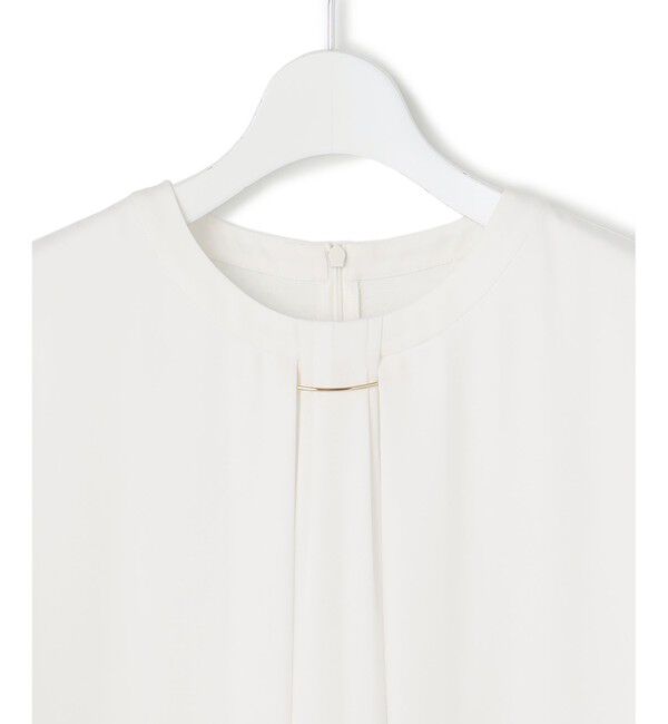 23区「【洗える】シルキーデシン タックデザイン カットソー」|Tシャツ・カットソー|