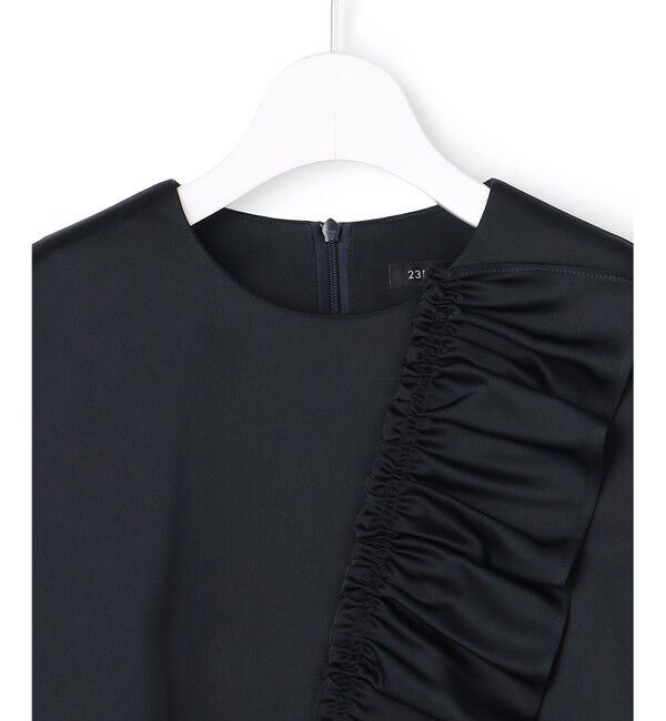 23区「【APPLAUDIR】クリアダブルサテン フリルデザイン ブラウス」|シャツ・ブラウス|