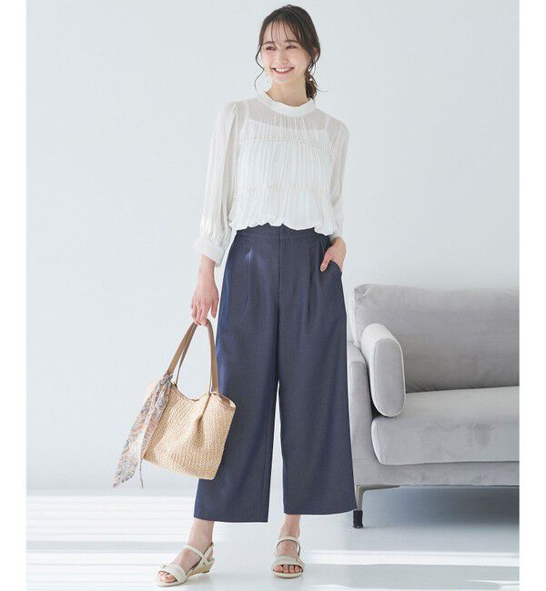 ANY SIS「スカーフ付パイピングカゴ バッグ」|かごバッグ|