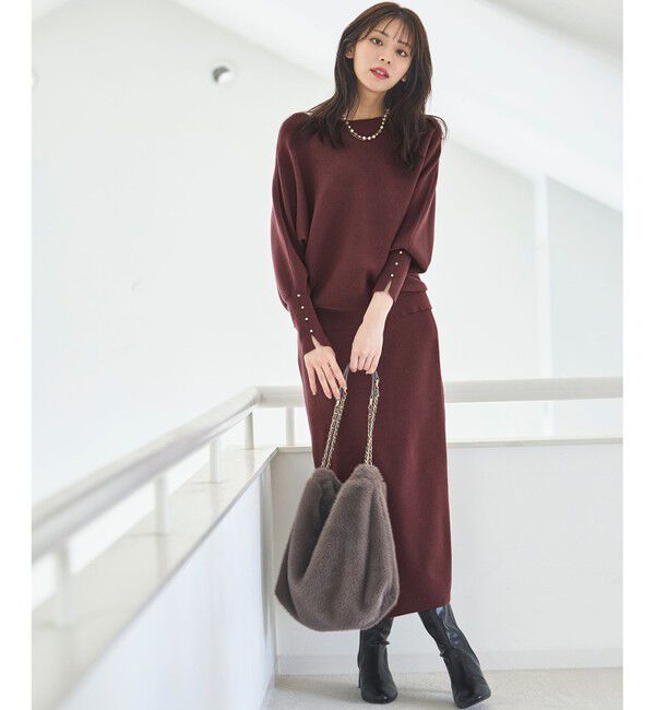 ANY SIS「【洗える・セットアップ可】アンチピリングドルマン畔 ニット」|ニット・セーター|