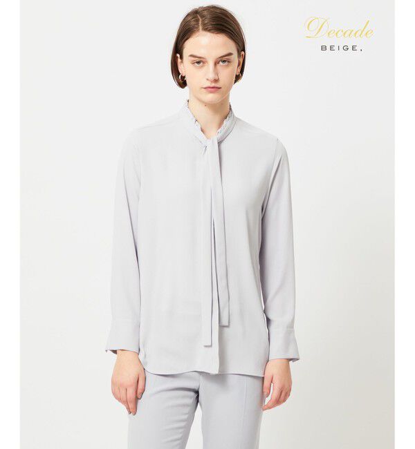 BEIGE,「【洗える】EVA / ボウタイロングスリーブブラウス」|シャツ・ブラウス|Ice Blue
