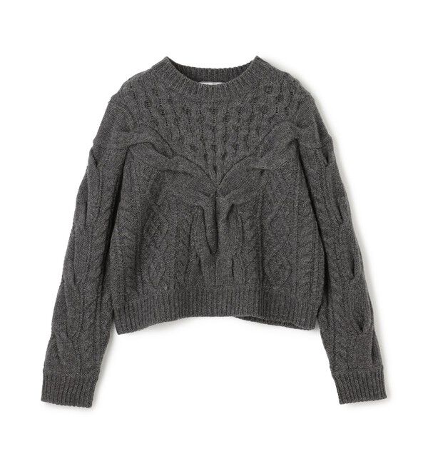 BEIGE,「【VERY掲載】RULE / ウールカシミヤアラン編みクロップドニット」|ニット・セーター|