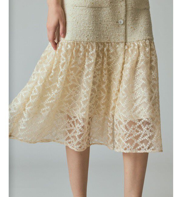 Grace Class「チュールコンビツイードワンピース」|ワンピース|