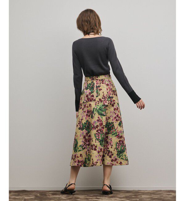 GRACE CONTINENTAL「フラワージャガードフレアスカート」|スカート|