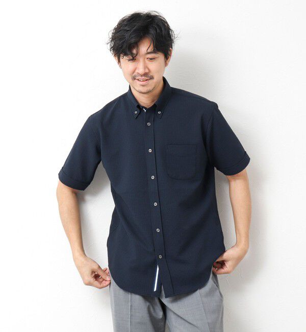 NOLLEY'S goodman「《ビジカジ対応》【EVALET】吸水速乾 2WAYストレッチ サッカーギンガムテープBD 25SS」|シャツ・ブラウス|