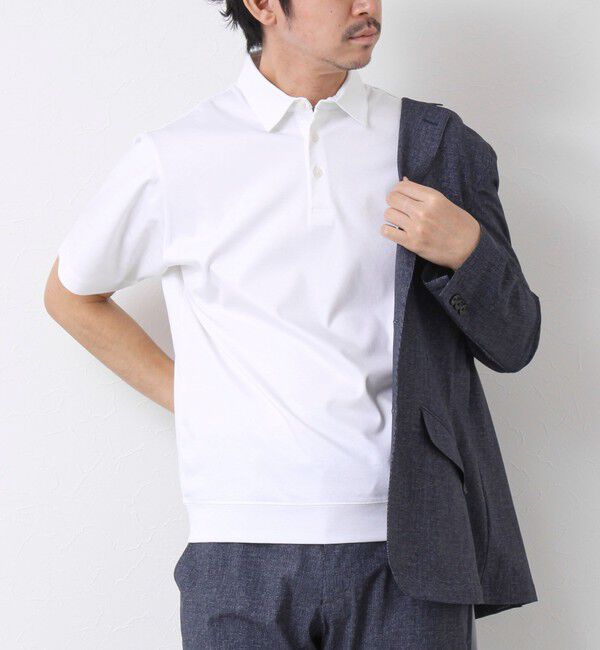NOLLEY'S goodman「《ビジカジ対応》シルケットスムース ドレスポロ ビズポロ 25SS」|ポロシャツ|ホワイト