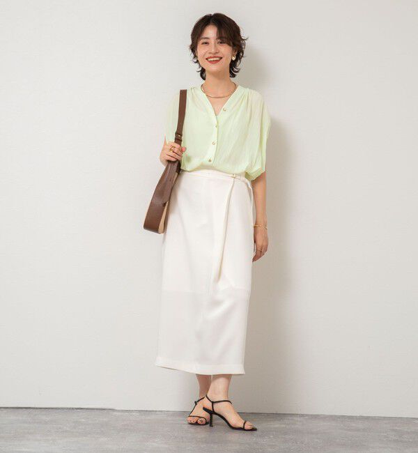 NOLLEY'S「ウォッシャブル片タック タイトミディスカート」|タイト|