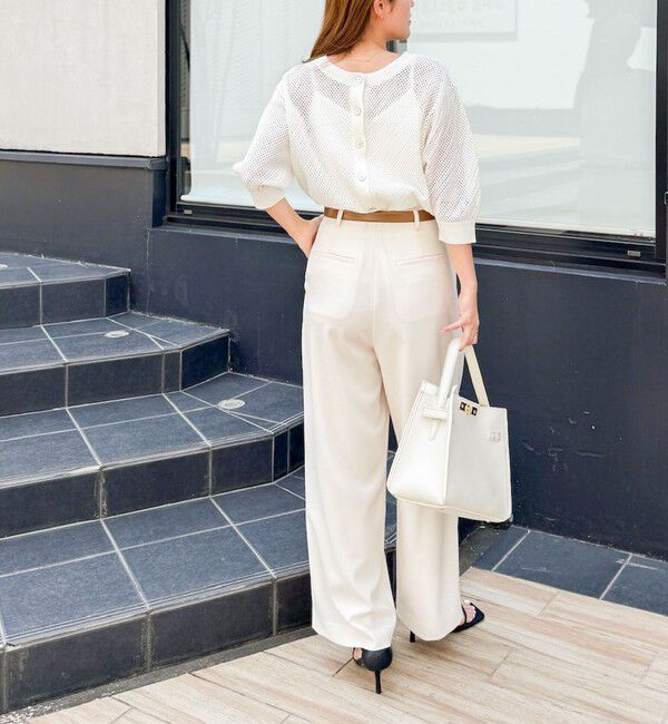 NOLLEY'S「《手洗い可能》スパンコールメッシュ5分袖カーディガン」|カーディガン|