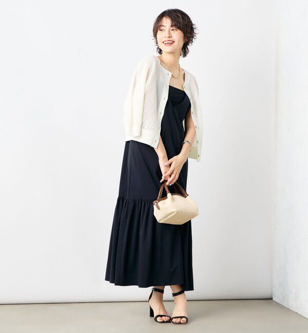 NOLLEY'S「《手洗い可能》スパンコールメッシュ5分袖カーディガン」|カーディガン|