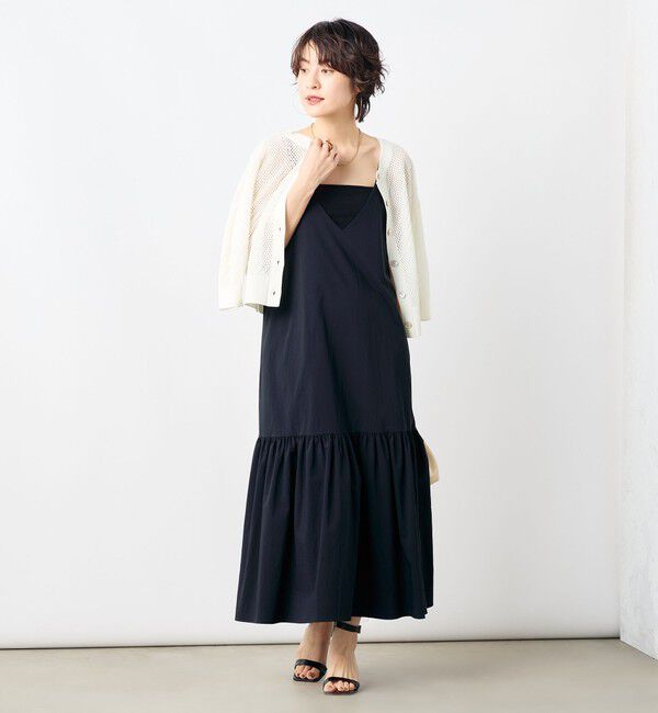 NOLLEY'S「《手洗い可能》スパンコールメッシュ5分袖カーディガン」|カーディガン|