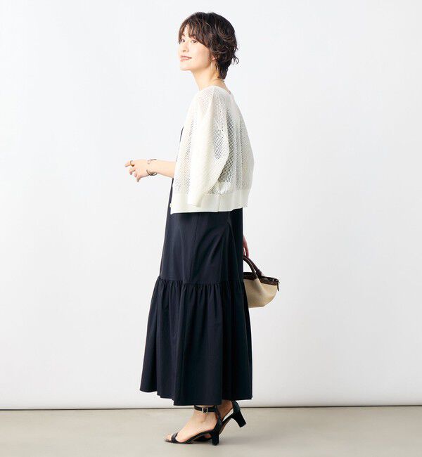 NOLLEY'S「《手洗い可能》スパンコールメッシュ5分袖カーディガン」|カーディガン|