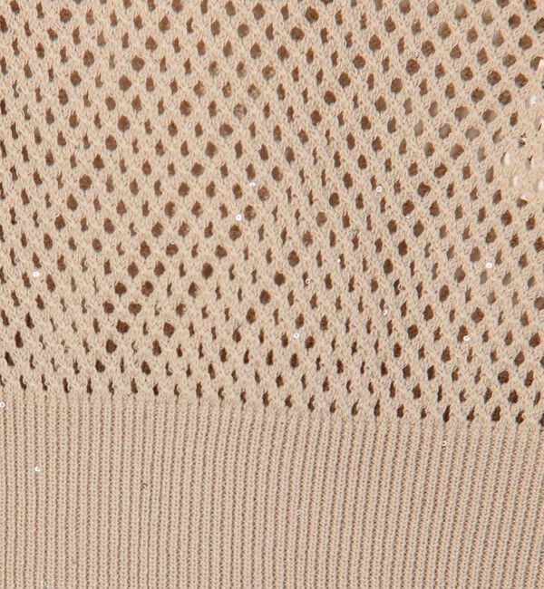 NOLLEY'S「《手洗い可能》スパンコールメッシュ5分袖カーディガン」|カーディガン|