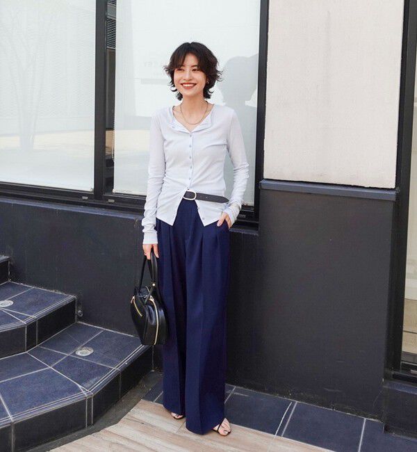 NOLLEY'S「【MAQWEL/マクウェル】リブクルーネックカーディガン」|カーディガン|