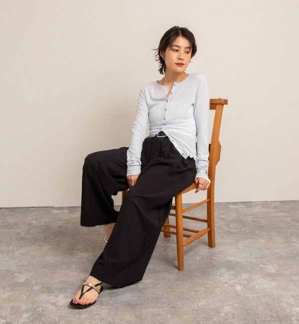 NOLLEY'S「【MAQWEL/マクウェル】リブクルーネックカーディガン」|カーディガン|