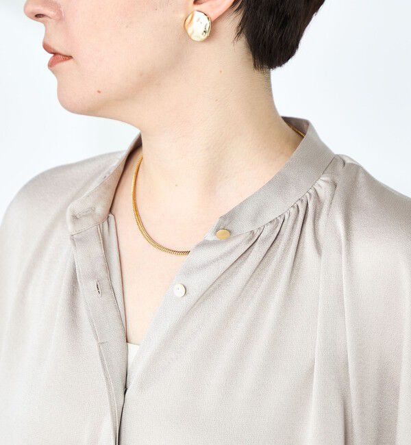 NOLLEY'S「ハンマーサテンケープブラウス」|シャツ・ブラウス|