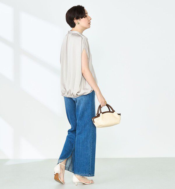 NOLLEY'S「ハンマーサテンケープブラウス」|シャツ・ブラウス|
