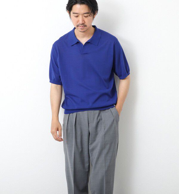 NOLLEY'S goodman「《PIMA COTTON》成型半袖 NSN スキッパーニットポロシャツ 25SS」|ポロシャツ|