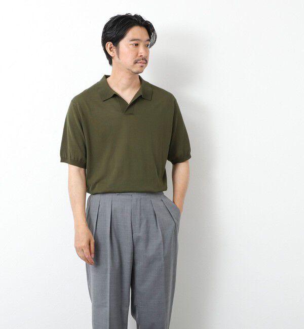 NOLLEY'S goodman「《PIMA COTTON》成型半袖 NSN スキッパーニットポロシャツ 25SS」|ポロシャツ|