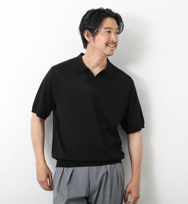 NOLLEY'S goodman「《PIMA COTTON》成型半袖 NSN スキッパーニットポロシャツ 25SS」|ポロシャツ|