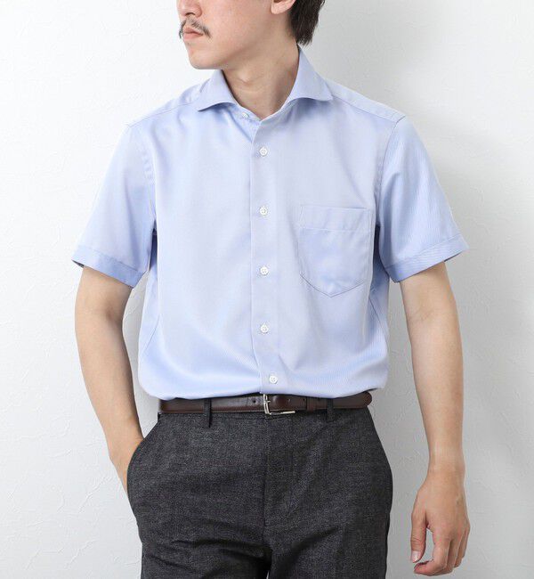 NOLLEY'S goodman「《ビジカジ対応》【SMART TECH】吸水速乾 イージーアイロンWD SS 25SS」|シャツ・ブラウス|ブルー