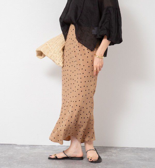 NOLLEY'S「ウォッシャブルドットプリントナロースカート」|スカート|