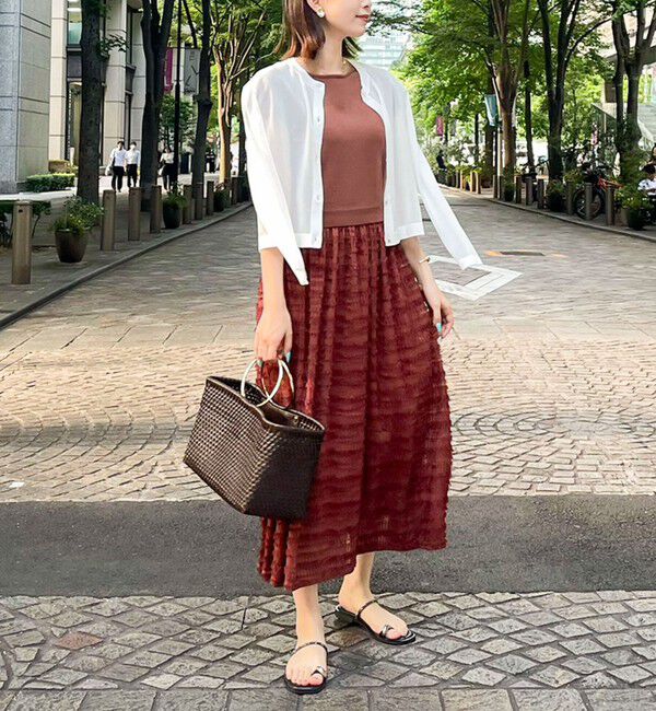 NOLLEY'S「フリンジ生地ニットワンピース」|ワンピース|