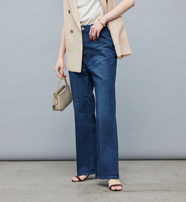 Rie Miller「【RM denim】センタープレスハイウエストパンツ」|デニム|